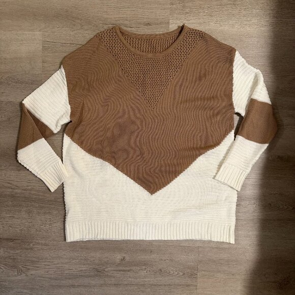 Two tone drop shoulder sweater - Picture 3 of 4